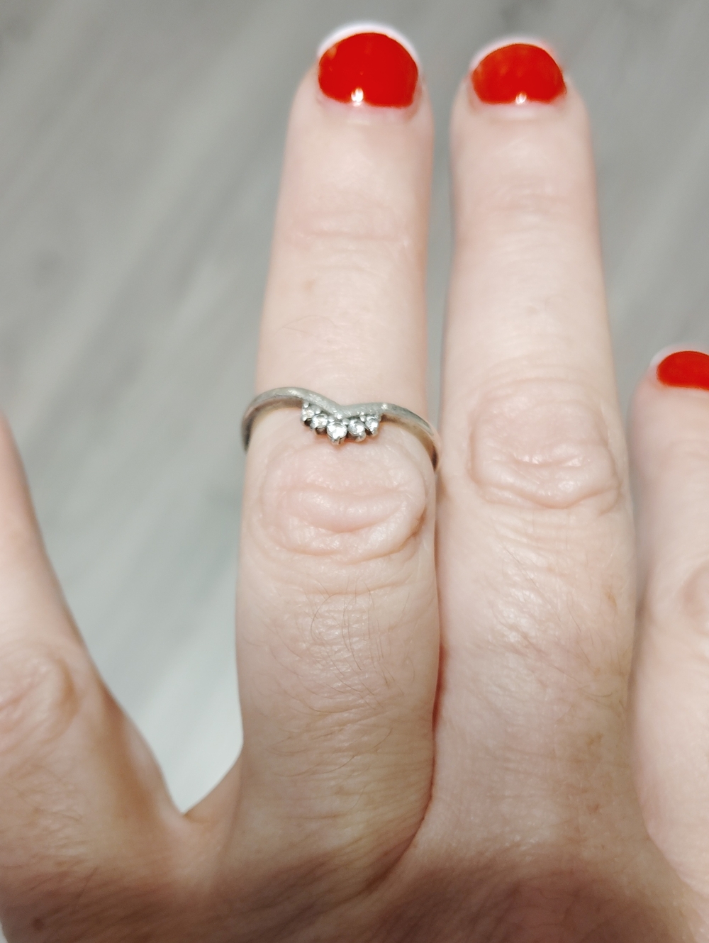 Size 6 Pandora Silver With Stones Crown Ring
